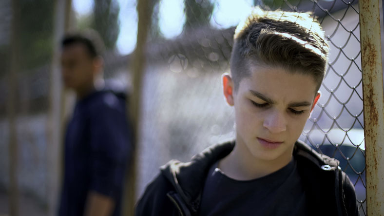 upset child on playground