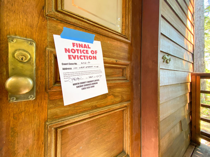 eviction notice on the door