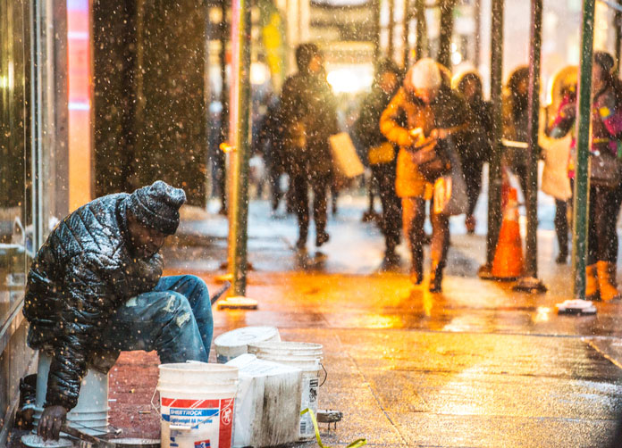 homeless man on the street