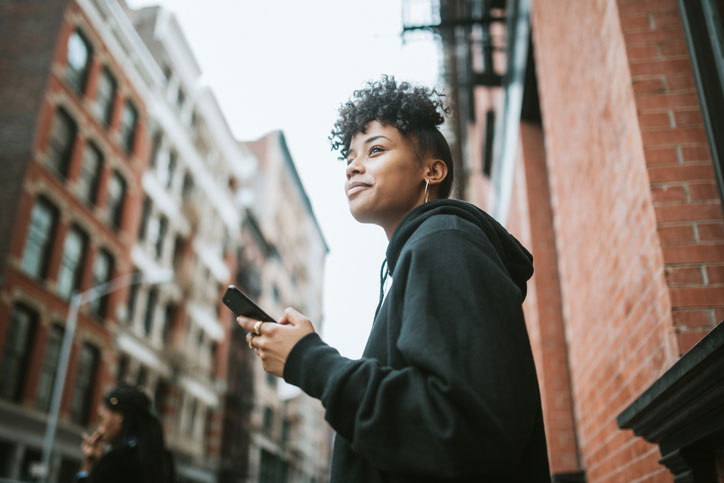 young woman on the street