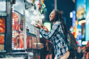 getting a hot dog in new york