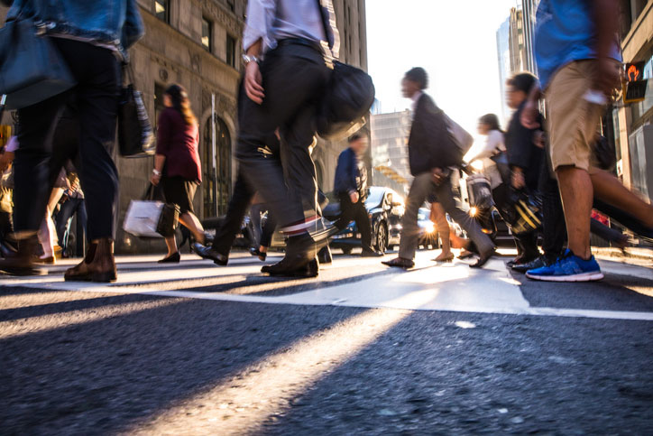 new yorkers in the crosswalk