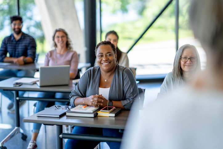 adult students in classroom