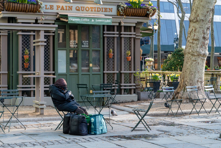 homeless sleeping in bryant park