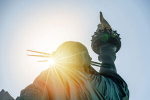 statue of liberty in the sun